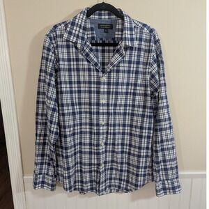 Banana Republic Soft Wash Tailored Slim Fit Plaid Button Down Shirt Mens Large